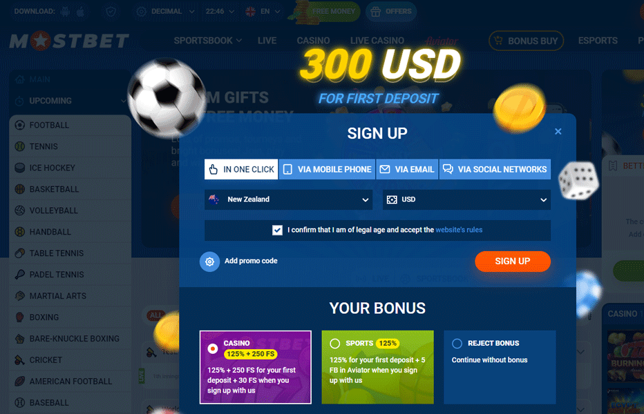 Mostbet No Deposit Bonus - 30 Free Spins on Sign-Up