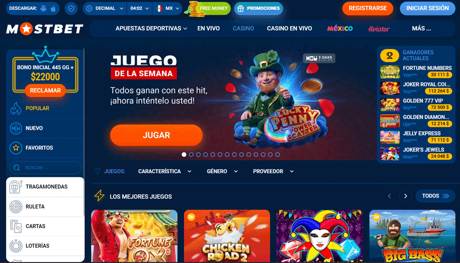 Reseña de Mostbet Casino México - Obten 30 giros gratis sin deposito