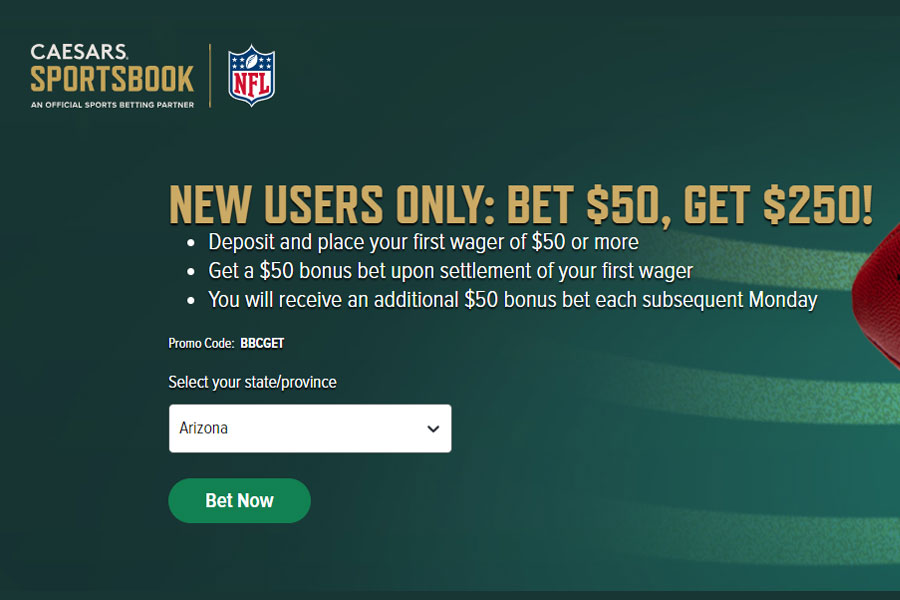 New Caesars Sportsbook ”Bet $50, Get $250” Promo Code – BBCGET