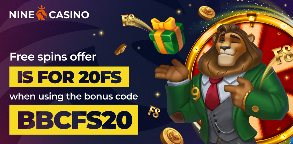 Nine Casino - 20 Free Spins No Deposit on Book of Dead or Gates of Olympus