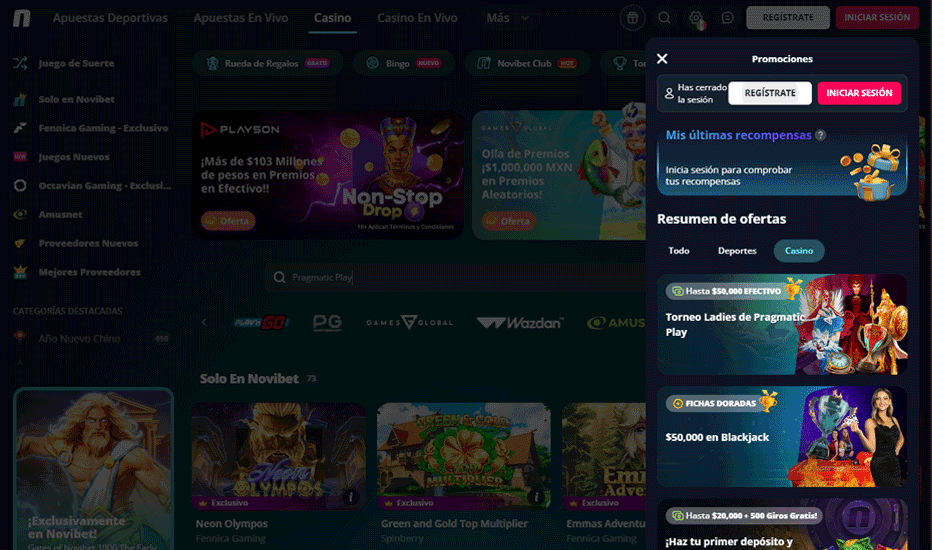 Otras Promociones en Novibet Mexico