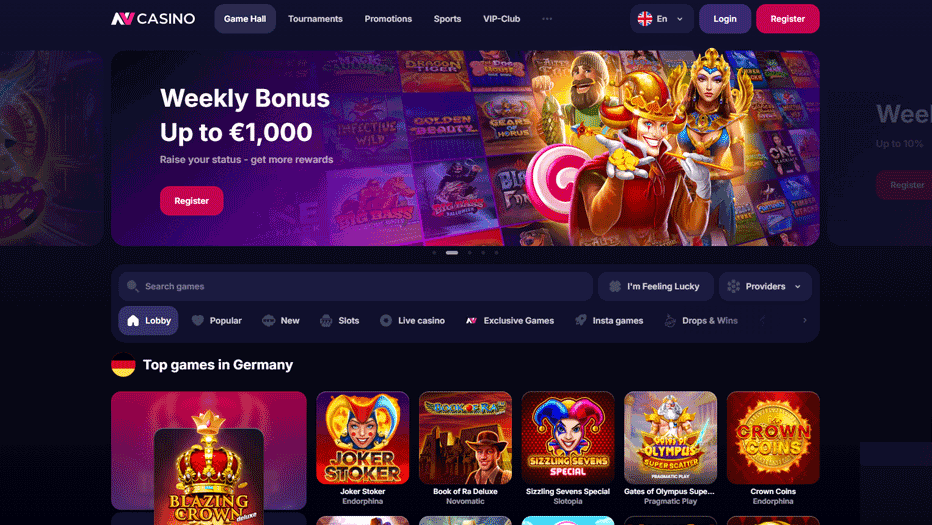 NV Casino - exciting new gambling platform
