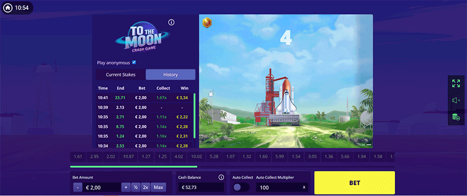 one casino free aviator to the moon crash game