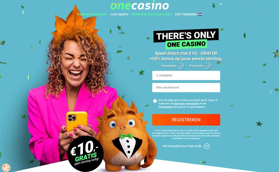 Pak €10 gratis speeltegoed voor online roulette bij One Casino