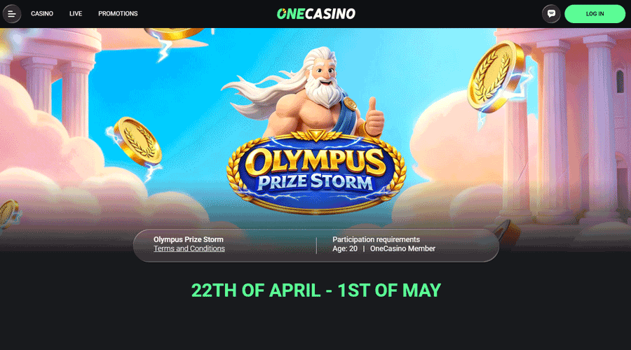 One Casino Olympus Prize Storm – win a share of $110,000
