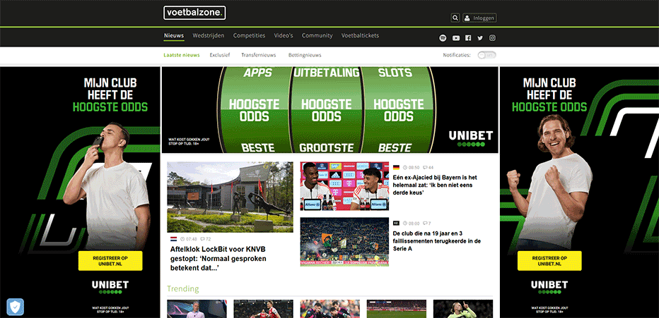 online casino reclame op websites voor voetbal