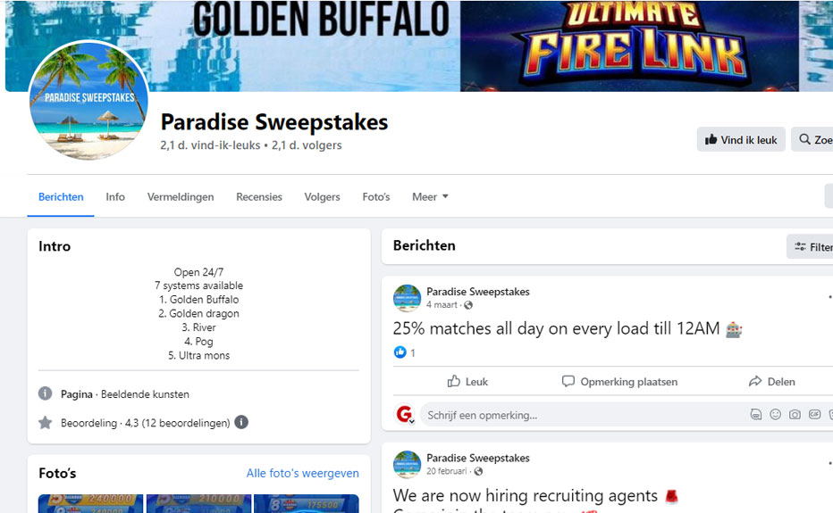 Paradise Casino Social Media Promotions