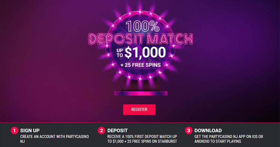 Party Casino Bonus Pennsylvania - 100% Welcome Bonus up to $1,000 + 25 Free Spins