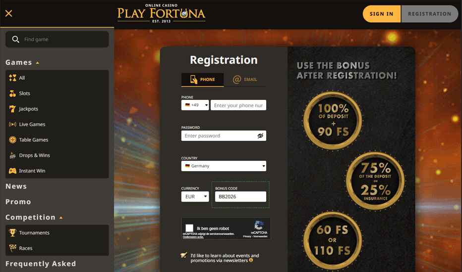 Play Fortuna Casino no deposit bonus code - how to claim your 50 free spins Play Fortuna Casino no deposit bonus code - how to claim your 50 free spins