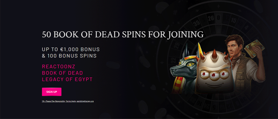 Play your Playgrand 50 Free Spins on Legacy of Dead or Reactoonz