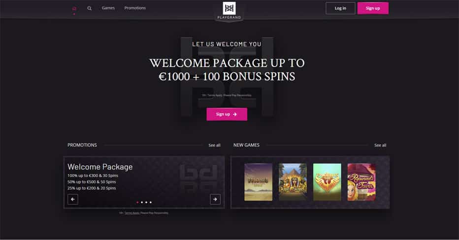 playgrand casino new design relaunch website