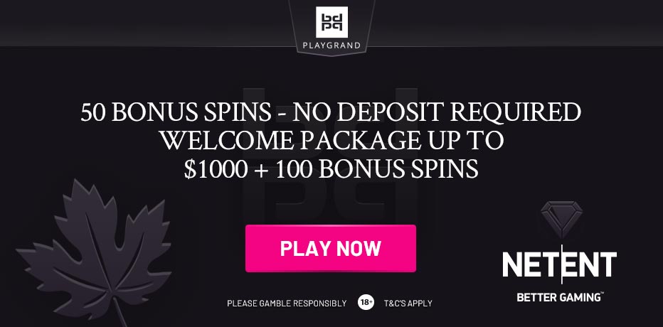 Playgrand No Deposit Bonus Canada - 50 Free Spins on Book of Dead