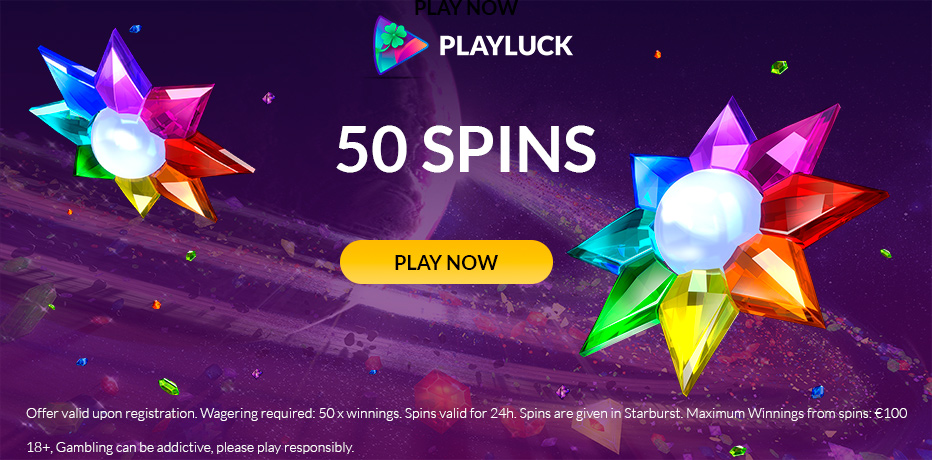 50 NetEnt Gratis Spins bij Playluck - Probeer Starburst gratis