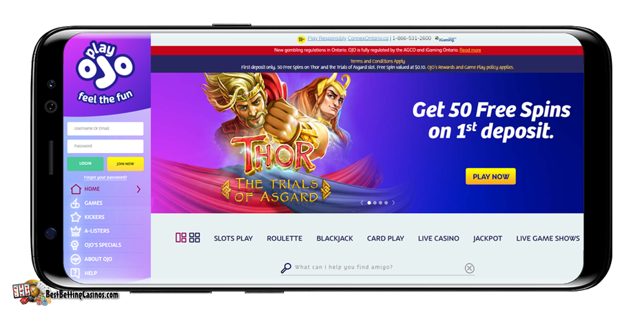 Site with articles on casino requires an entry