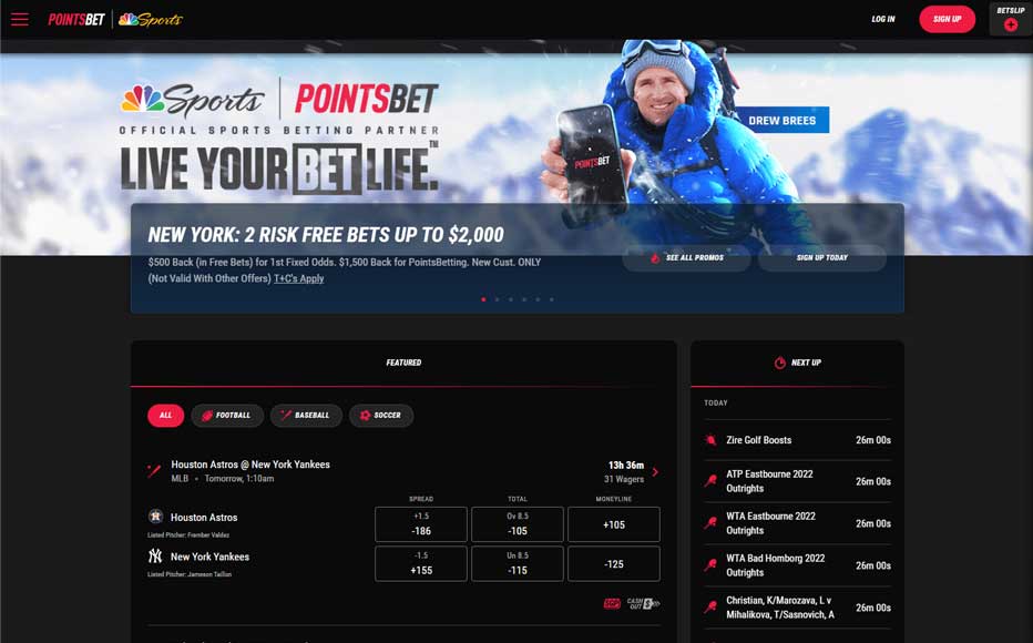 PointsBet NY Sportsbook Design