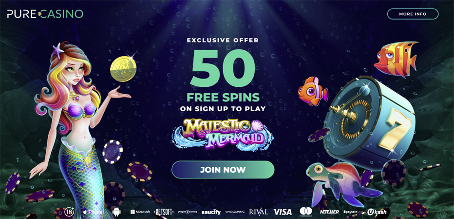 Pure Casino 50 Free Spins Bonus