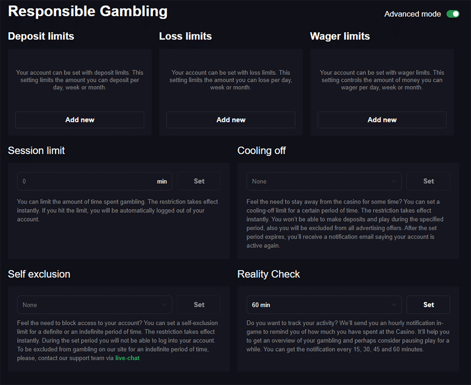 responsible gambling slothunter casino