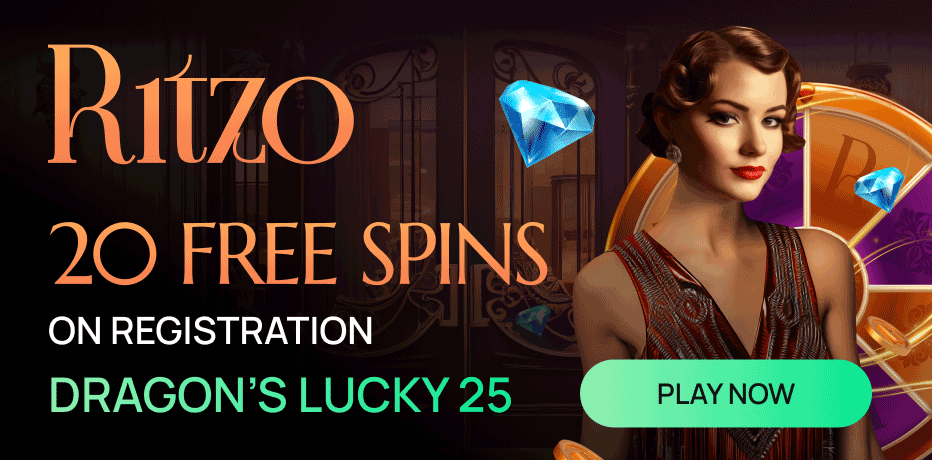 Ritzo Casino no deposit bonus – 20 free spins on Dragon’s Lucky 25