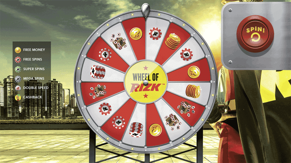 Rizk Casino innskuddsfri bonus Wheel of Rizk 