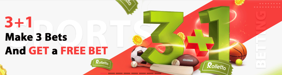 Rolletto Free Bet - 3 + 1 Free Bet