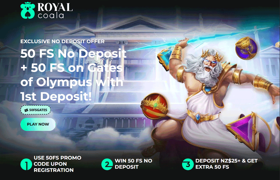 Royal Coala bonus code – get 50 more free spins on deposit