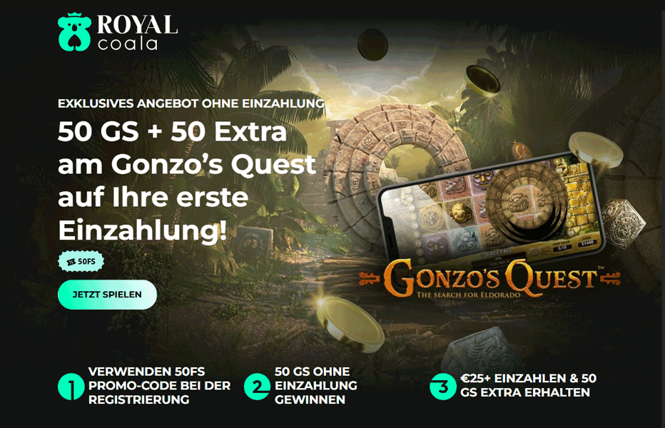 Royal Coala Promo Code – 50 Extra Freispiele bei Einzahlung Royal Coala Promo Code – 50 Extra Freispiele bei Einzahlung