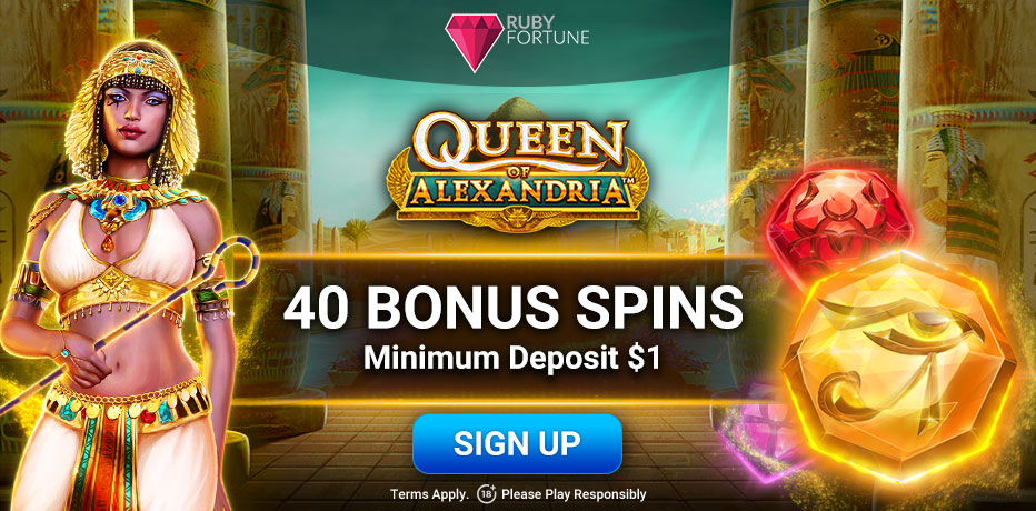 Ruby Fortune $1 Deposit Bonus - Get 40 Free Spins for just $1