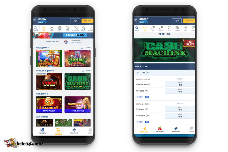 Rush Games Mobile Casino & Sportsbook