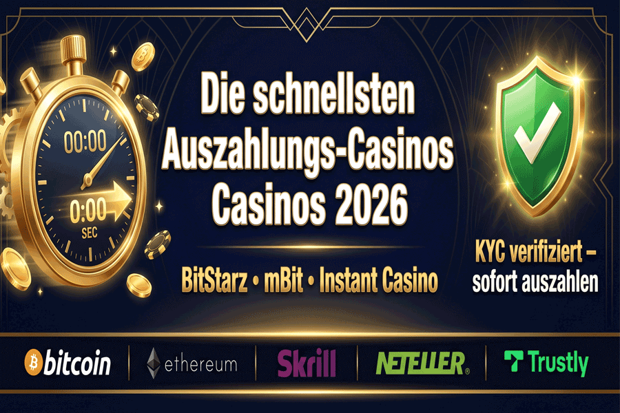 Empfohlene Online-Casinos, die sofortige Auszahlungen anbieten