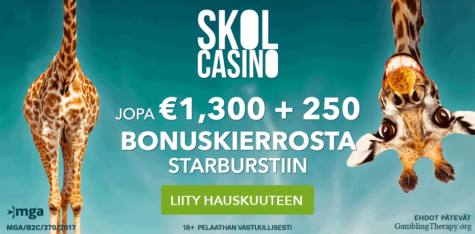 Skol Casino - 100 Ilmaiskierrosta (Starburst) + 100% Bonus