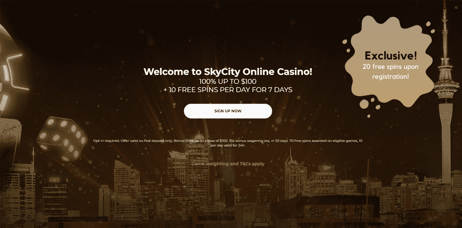 Sky City Bonus Review - Claim 70 Wager Free Spins