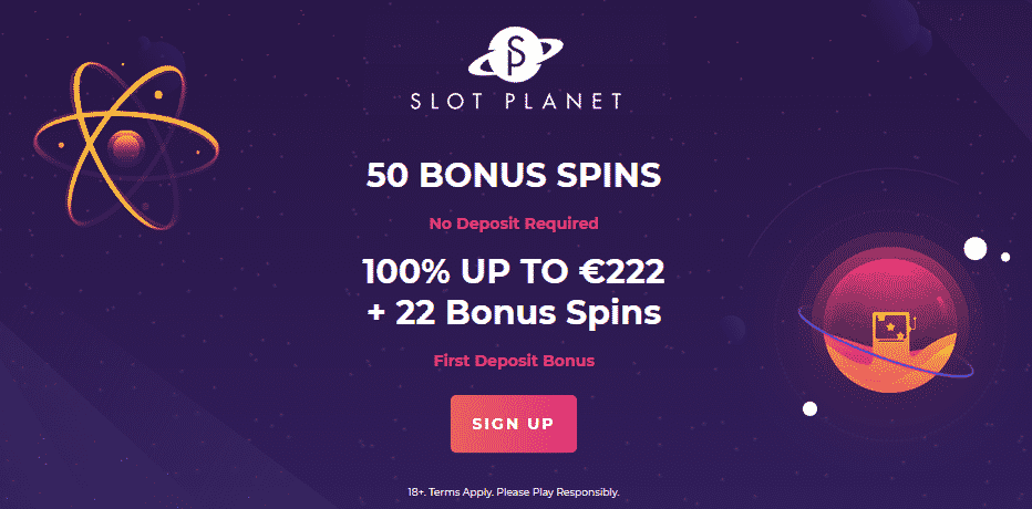 50 Free Spins (€10 Free) at Slot Planet Casino - No deposit Needed