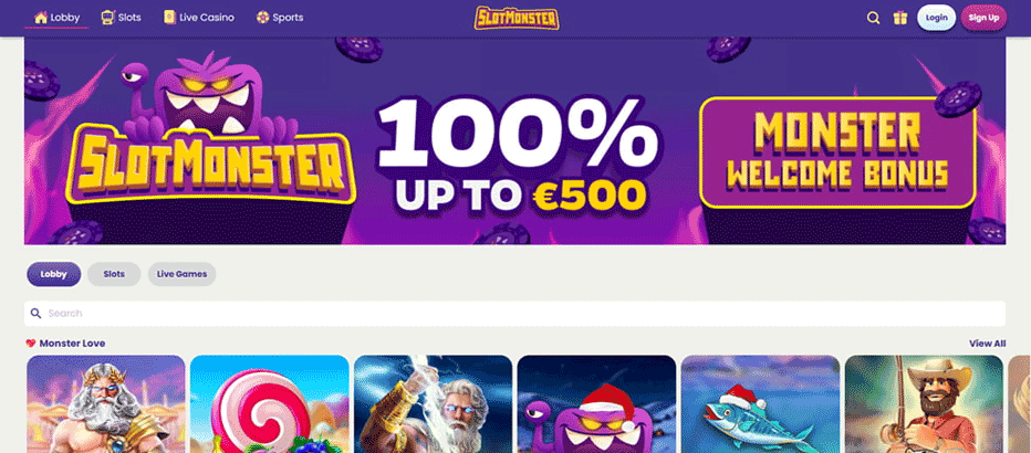 SlotMonster welkomstbonus – verdubbel je eerste storting