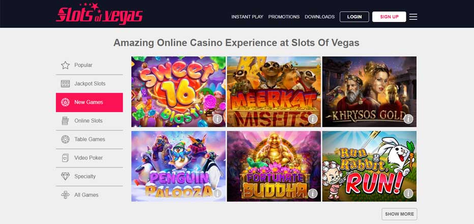 Slots of Vegas Casino is fully powered by software of Realtime Gaming