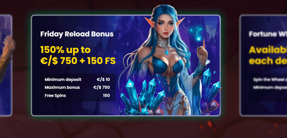 SlotsGem Friday reload bonus – get a 150% match up and 150 free spins