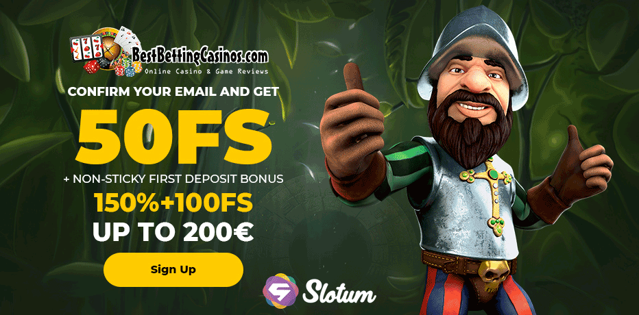 Slotum Bonus - 20 + 100 Darmowych spinów + €100 Bonus