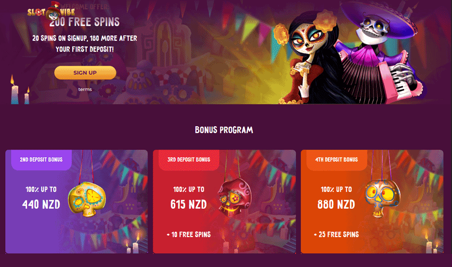 Additional deposit bonuses available at Slotvibe Casino