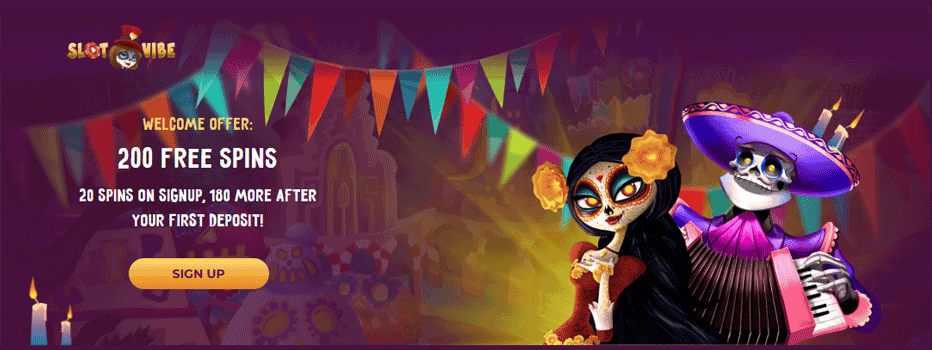 Slotvibe welcome bonus - up 200 free spins and $4000 bonus
