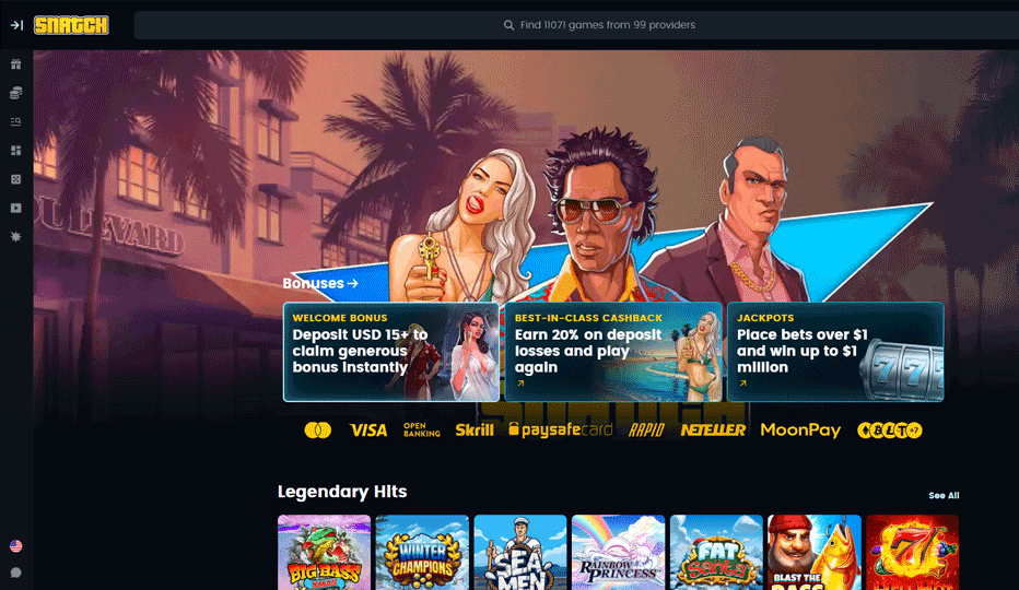 Game selection: the crown jewel of Snatch Casino