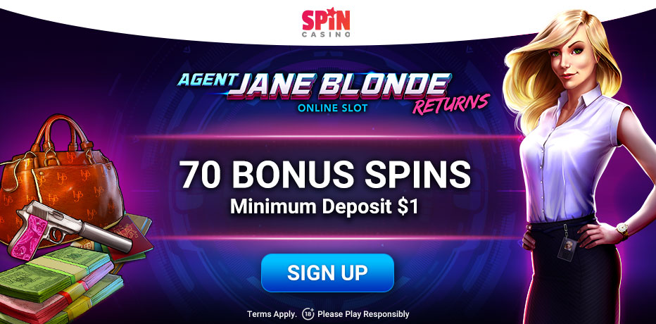 Spin Casino $1 Deposit Bonus - Get 70 Free Spins for $1