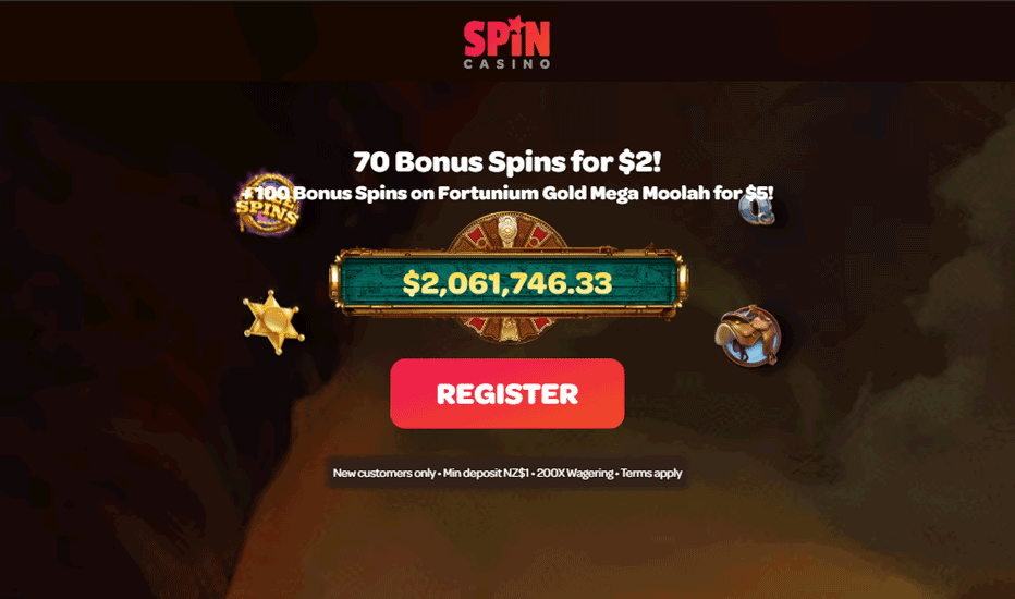 Spin Casino $2 deposit bonus - claim 70 free spins on Fortunium Gold Mega Moolah! Spin Casino $2 deposit bonus - claim 70 free spins on Fortunium Gold Mega Moolah!
