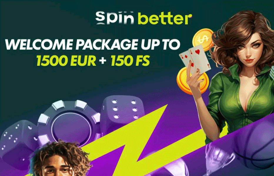 Spinbetter welcome bonus - claim up to €1500 in bonuses during 4 deposits