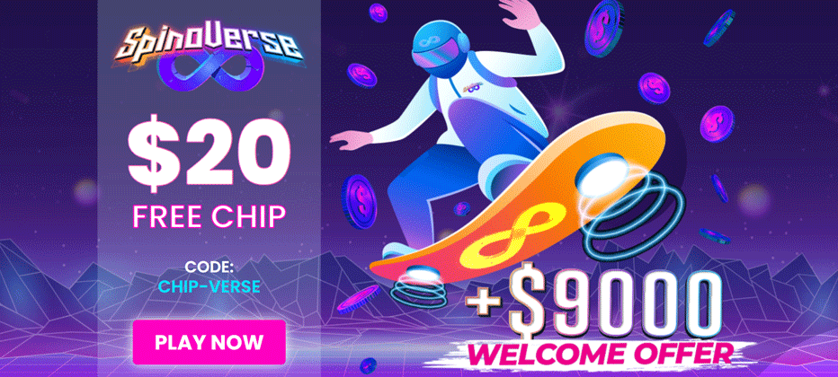 Spinoverse Casino No Deposit Bonus - Promo code ''CHIP-VERSE'' for $20 No Deposit Bonus