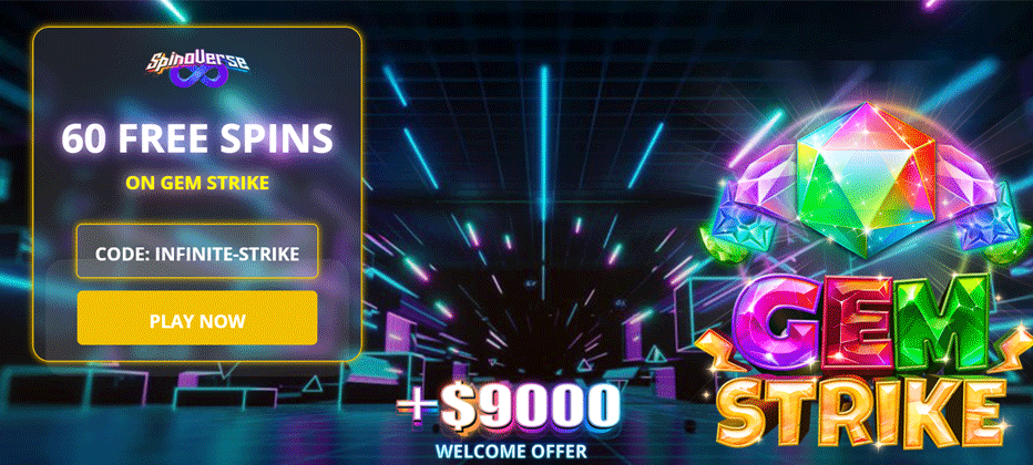 Spinoverse Casino No Deposit Bonus Code - 60 Free Spins on registration