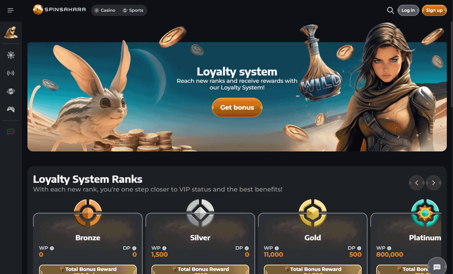 Spinsahara VIP / Loyalty program Spinsahara VIP / Loyalty program