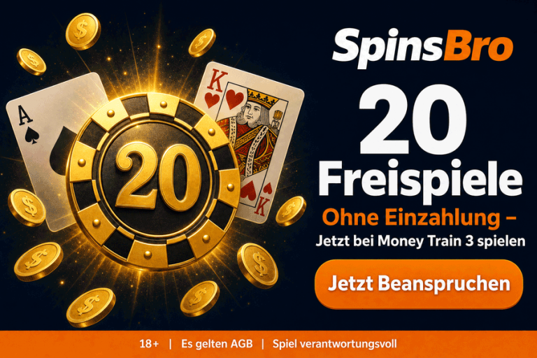 SpinsBro Bonus ohne Einzahlung – 20 Freispiele bei Anmeldung
