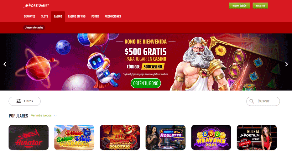 Sportiumbet Código de Promoción - 500CASINO por $500 gratis Sportiumbet Código de Promoción - 500CASINO por $500 gratis