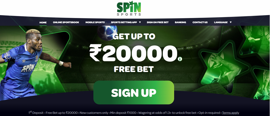 Sports Betting Bonus Spin Sports India - Free Bet up to ₹20,000