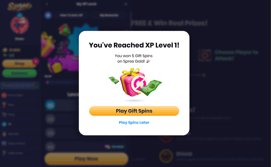 Tournaments, spin drops, and gift spins