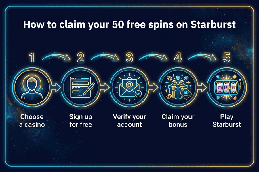 Step-by-step guide: How to claim your Starburst free spins Step-by-step guide: How to claim your Starburst free spins